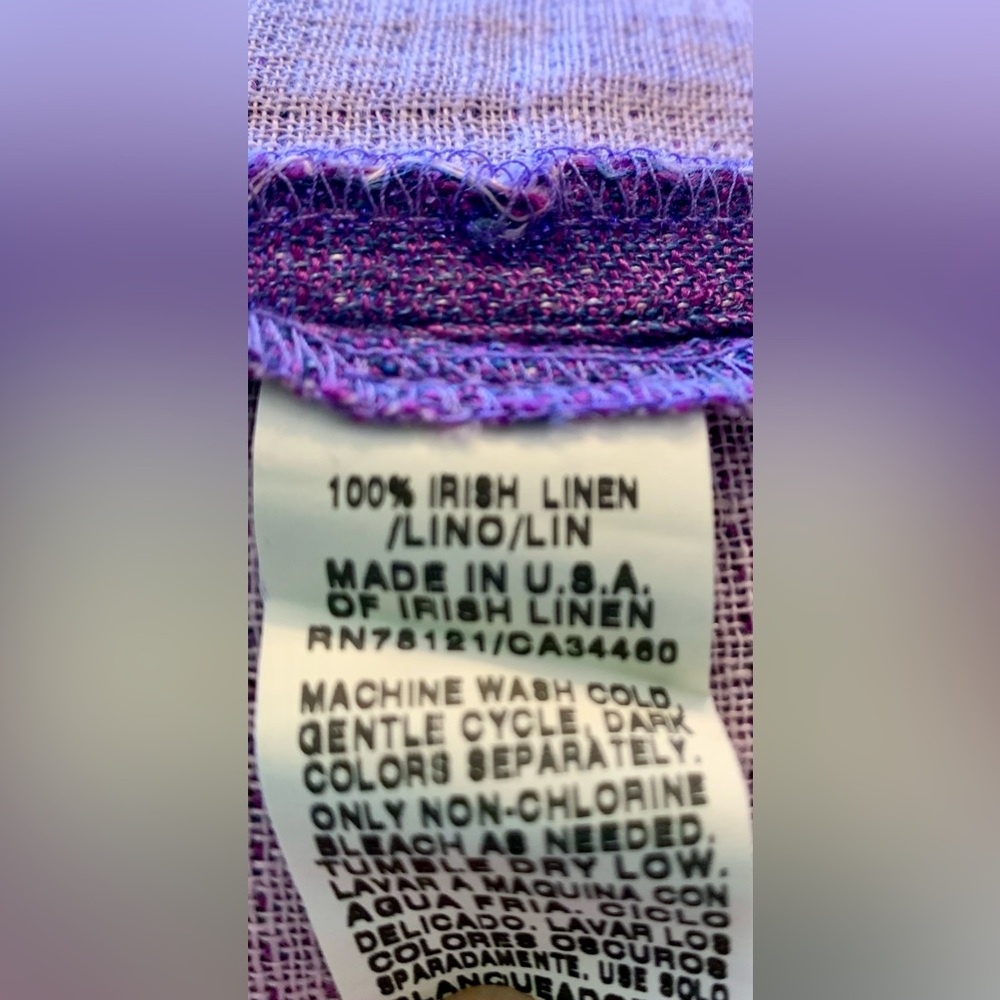 Eileen Fisher Purple Irish Linen Open Front Jacket - Kimono - Cardigan - Picture 15 of 15